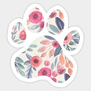 Muted Watercolor Paw Print Sticker